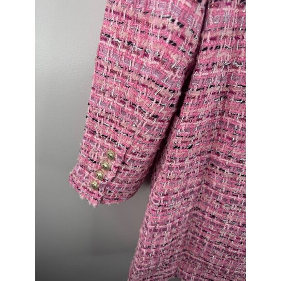 New Generation Love Peggy Tweed Car Coat in Pink Melange Size XL $595 - Picture 9 of 11